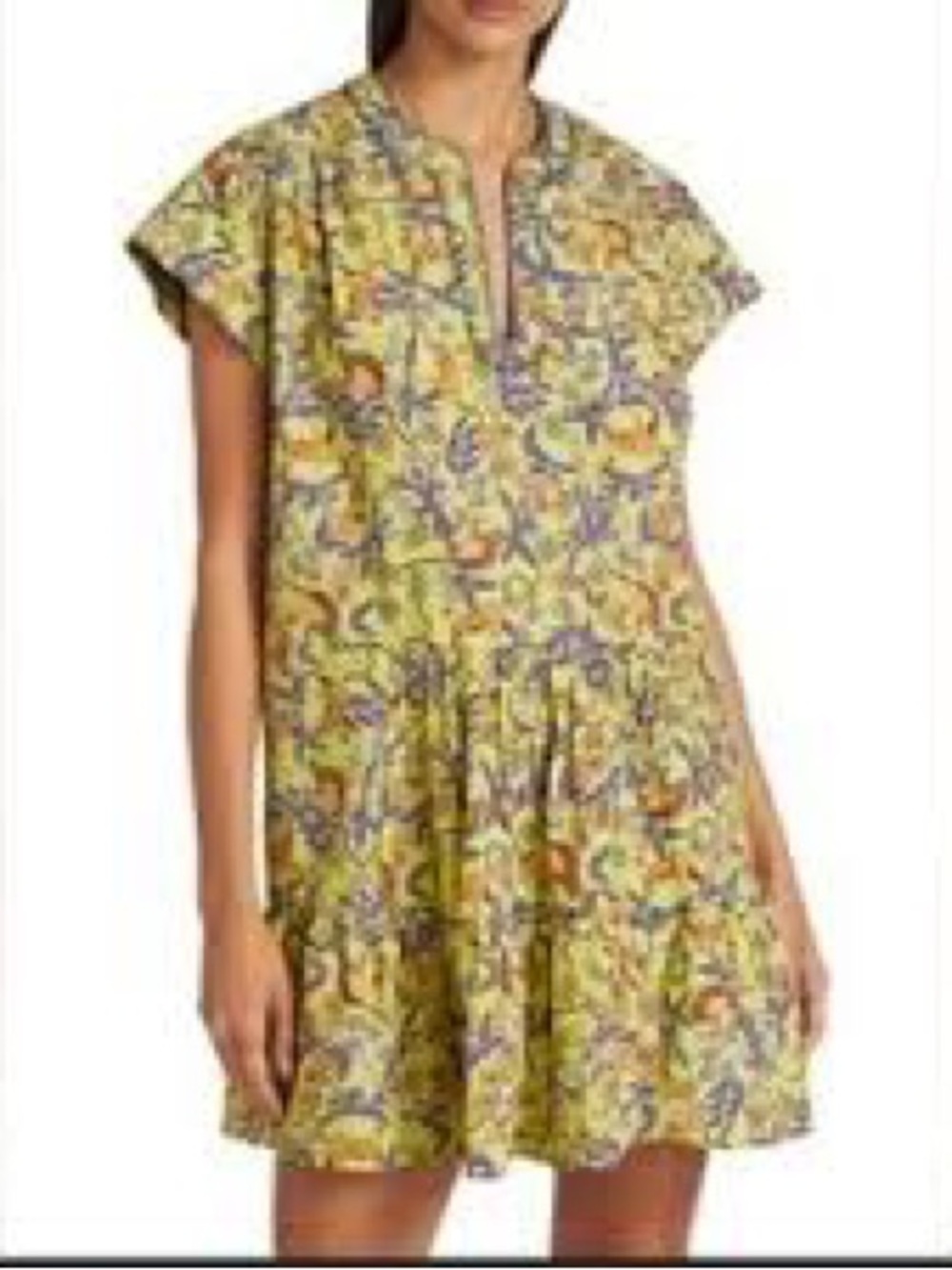 SALONI Saloni Ashley Mini Dress Citrus Monkey Print Poplin